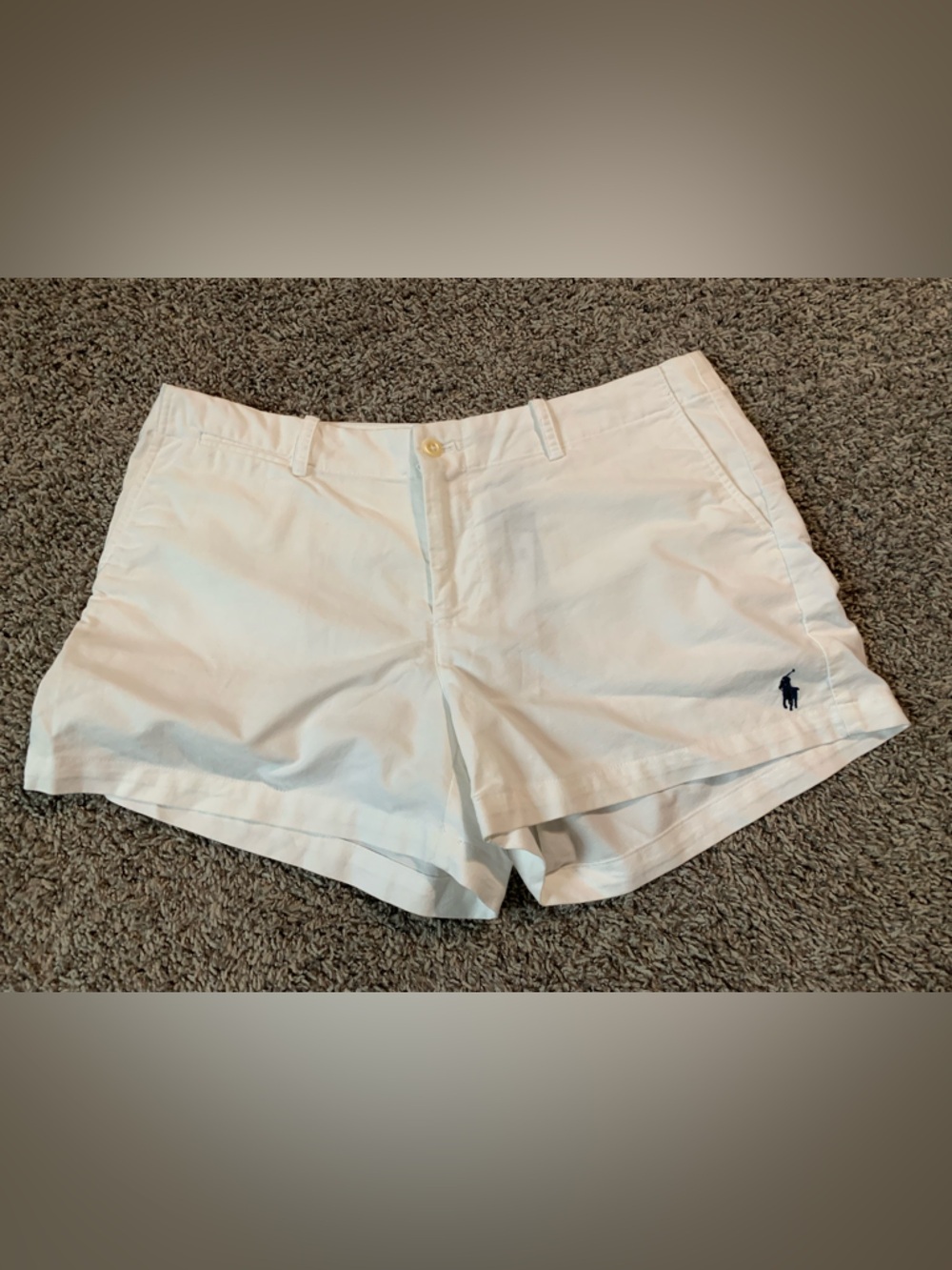 Polo by Ralph Lauren White Women's Shorts with Navy Polo Logo